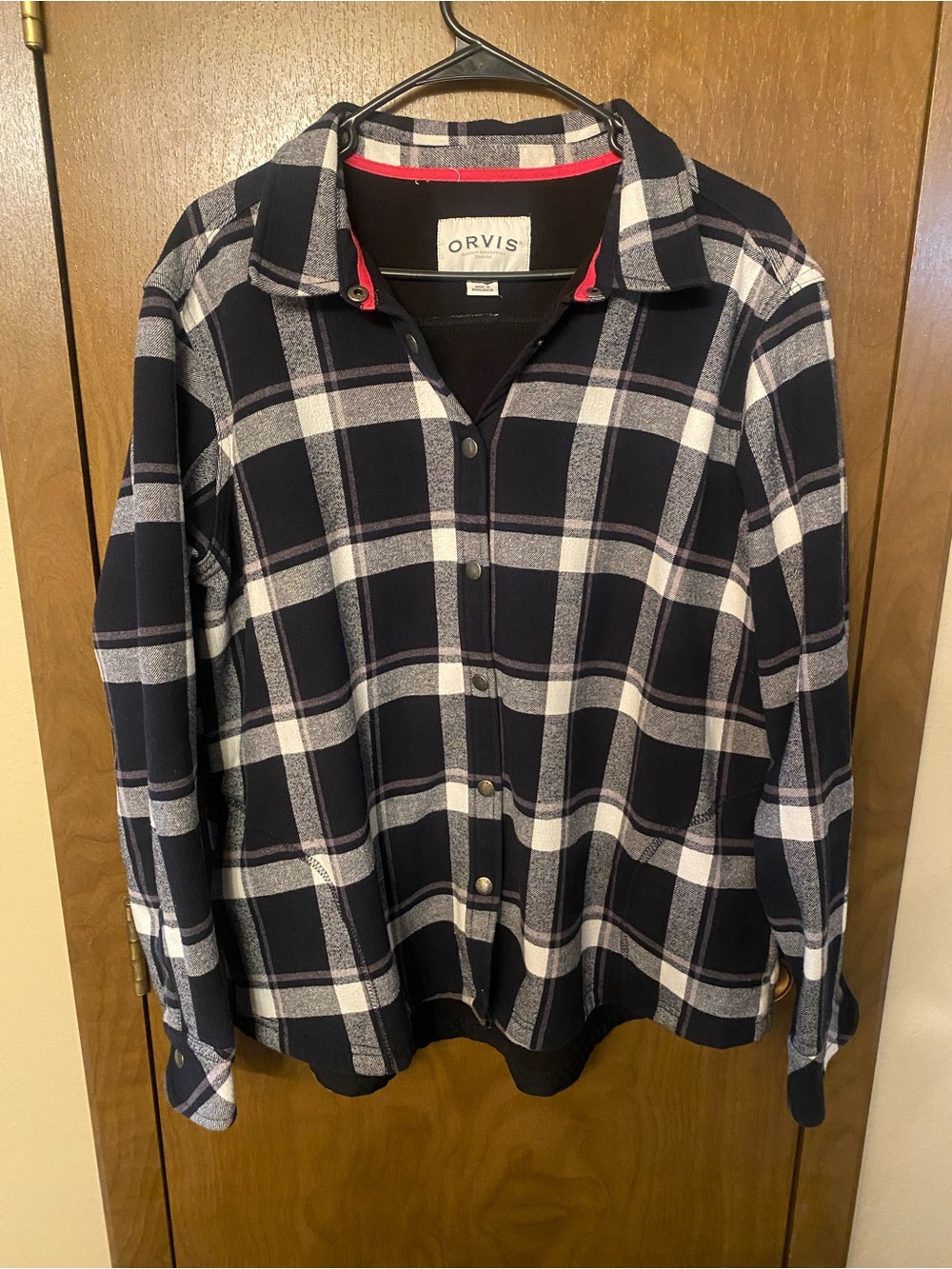 Orvis Black and White Plaid Button-Down Shirt